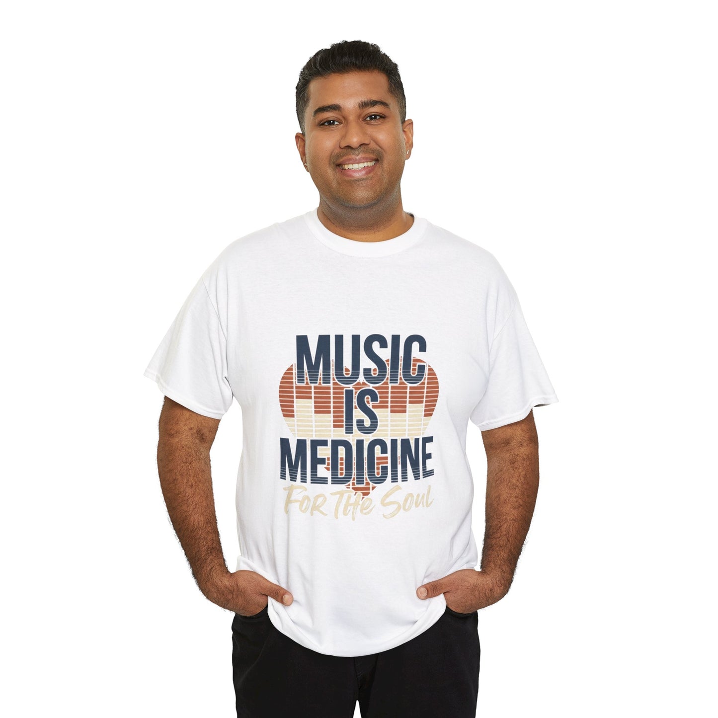 Music Is Medicine T-Shirt | Retro Headphones Typography, For the Soul