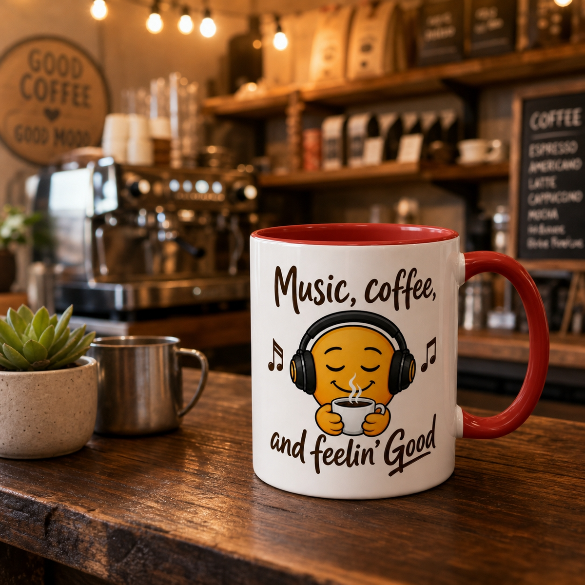 Music Coffee and Feelin' Good | Coffee Mugs & Matching T-Shirts