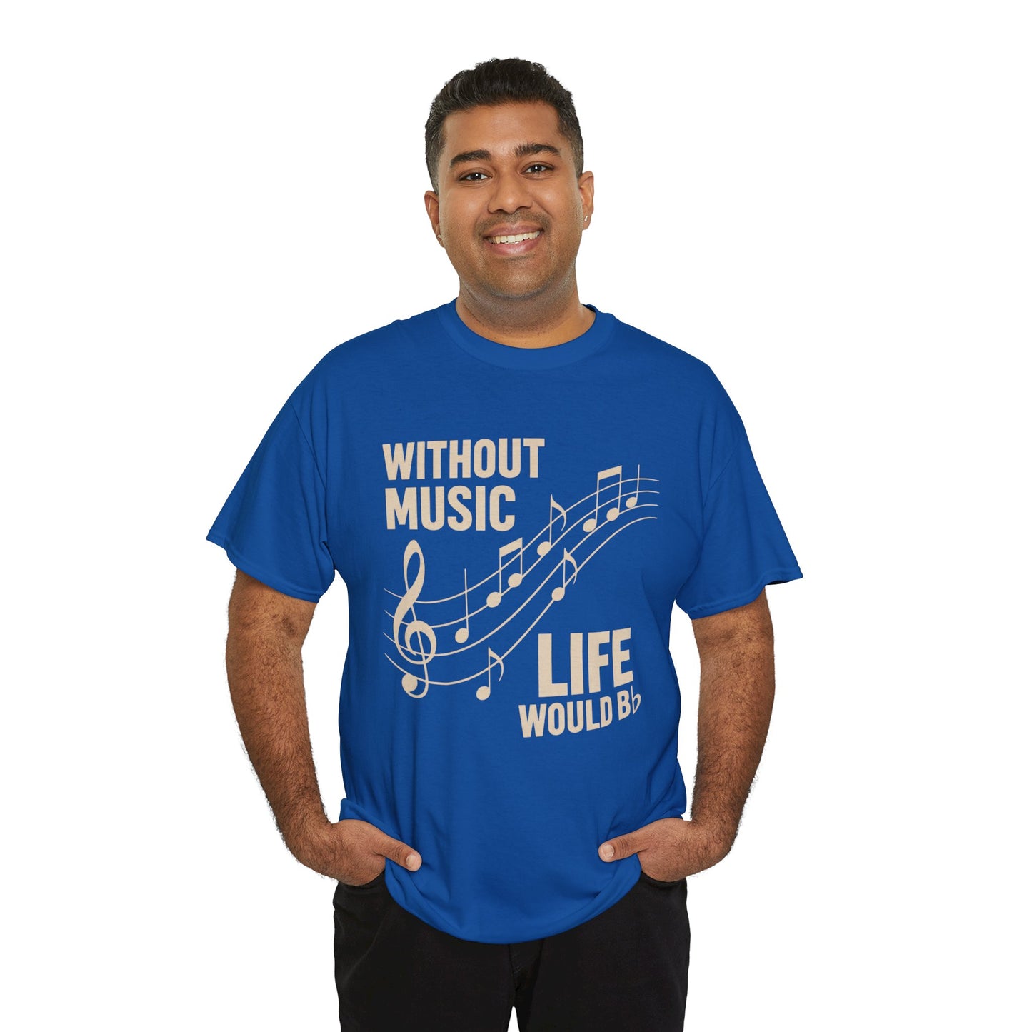 Without Music Life Would Bb Tee | Music Notes Treble Clef Shirt