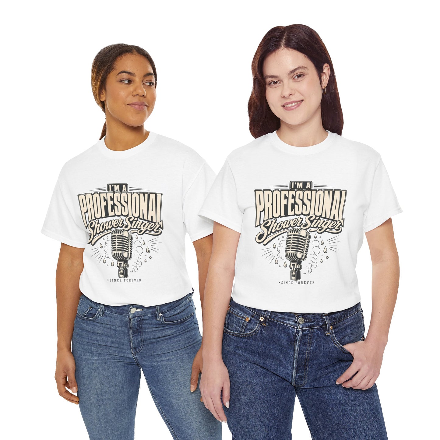 I’m a Professional Shower Singer T-Shirt | Vintage Microphone Graphic