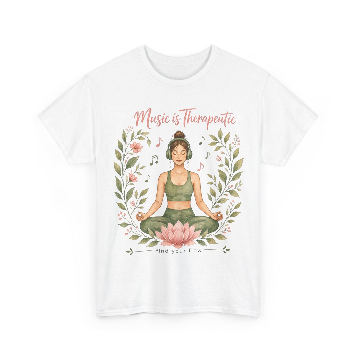 Music is Therapeutic Tee — Yoga Lotus T-Shirt