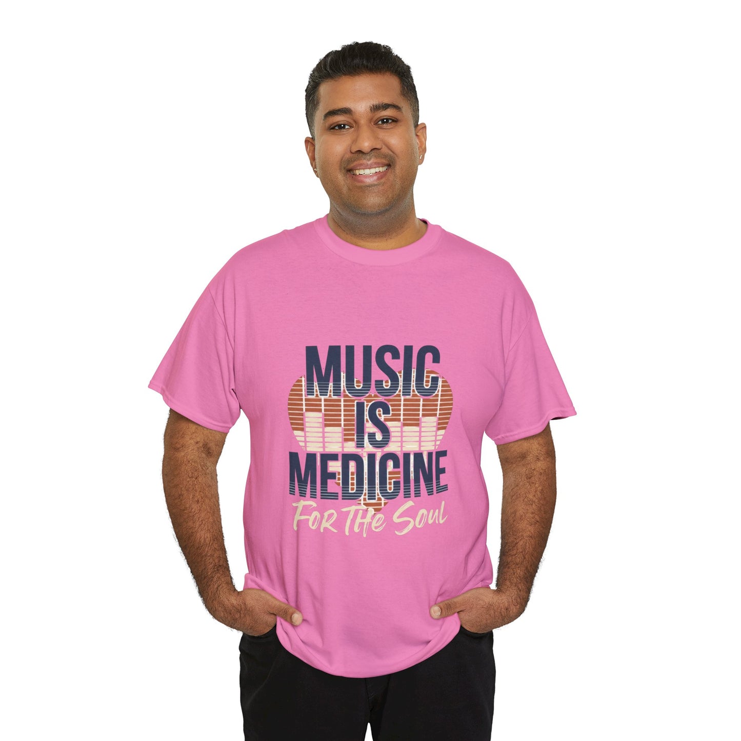 Music Is Medicine T-Shirt | Retro Headphones Typography, For the Soul