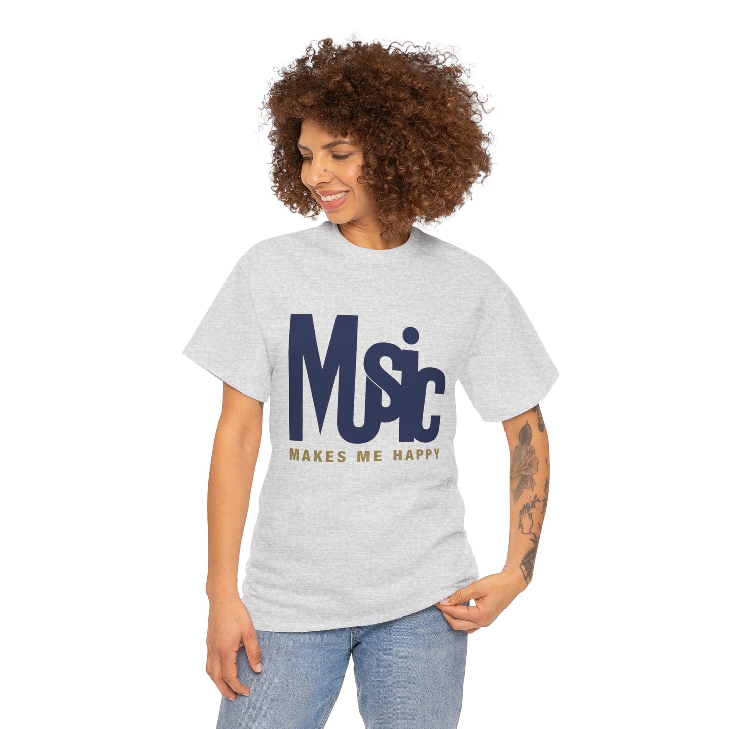 Music Makes Me Happy T-Shirt | Music Typography Tee