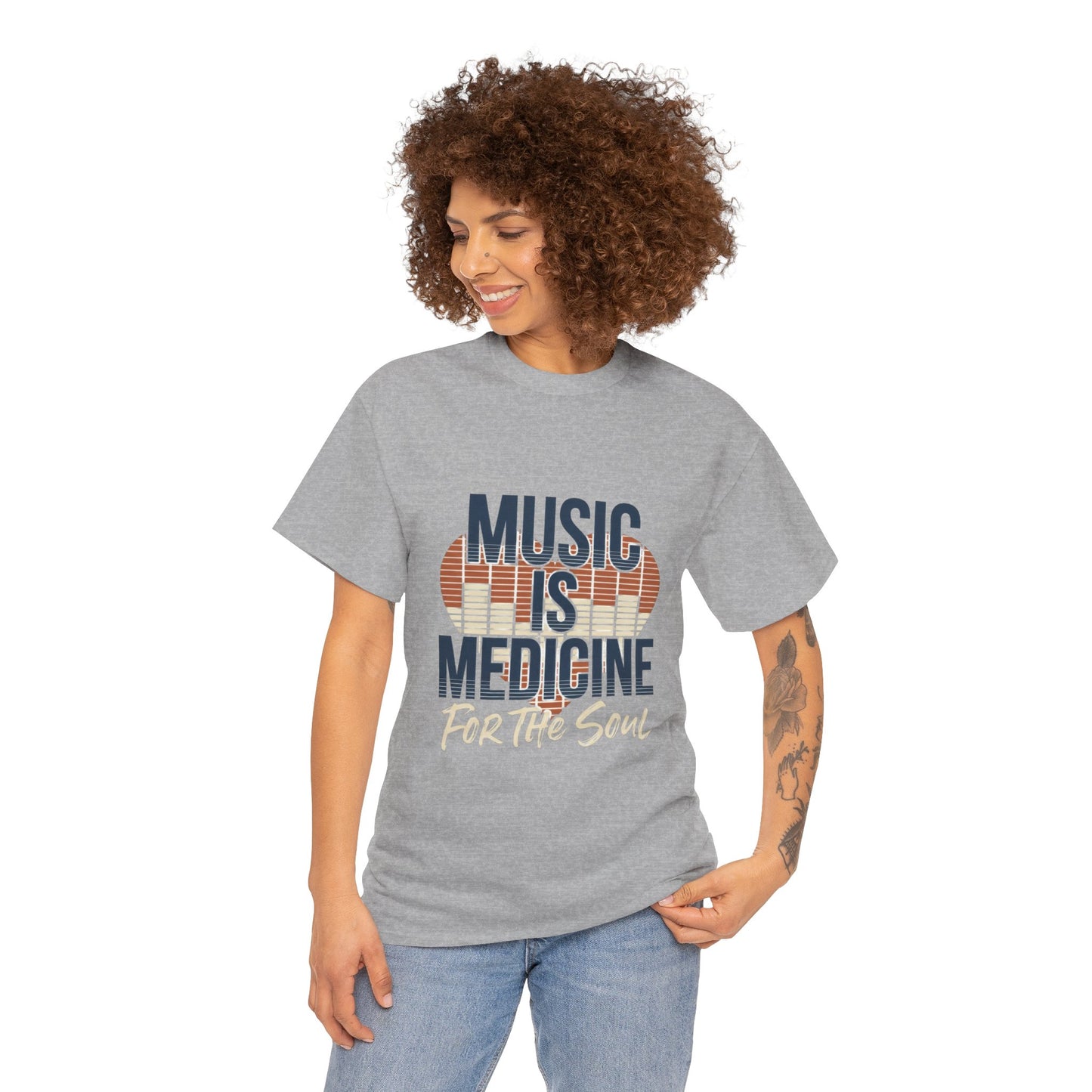 Music Is Medicine T-Shirt | Retro Headphones Typography, For the Soul