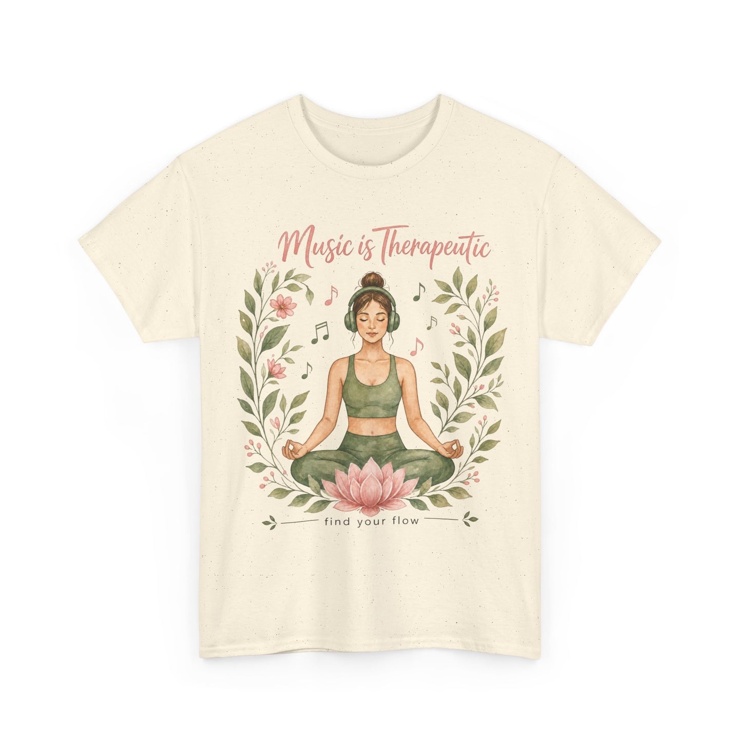 Music is Therapeutic Tee — Yoga Lotus T-Shirt