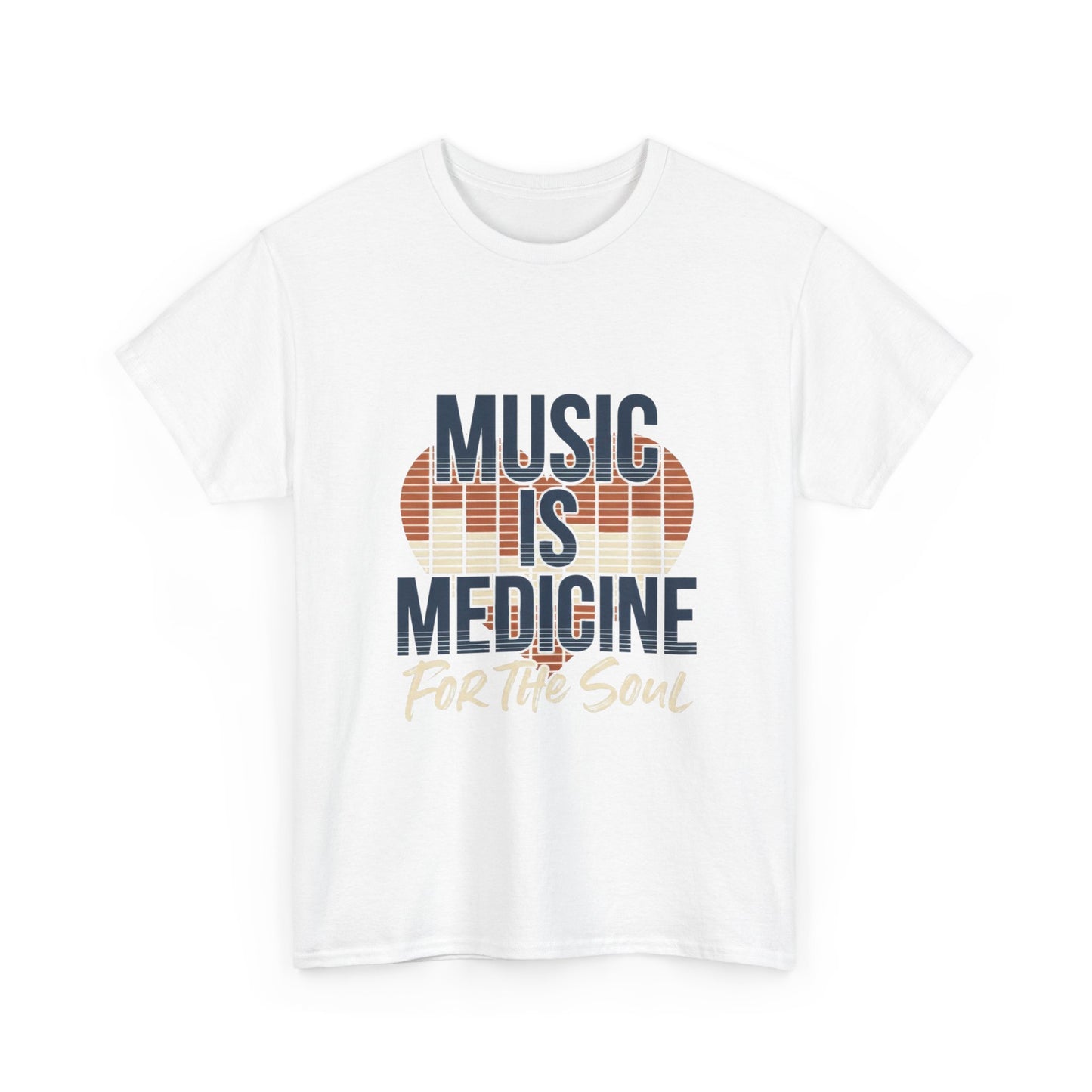 Music Is Medicine T-Shirt | Retro Headphones Typography, For the Soul