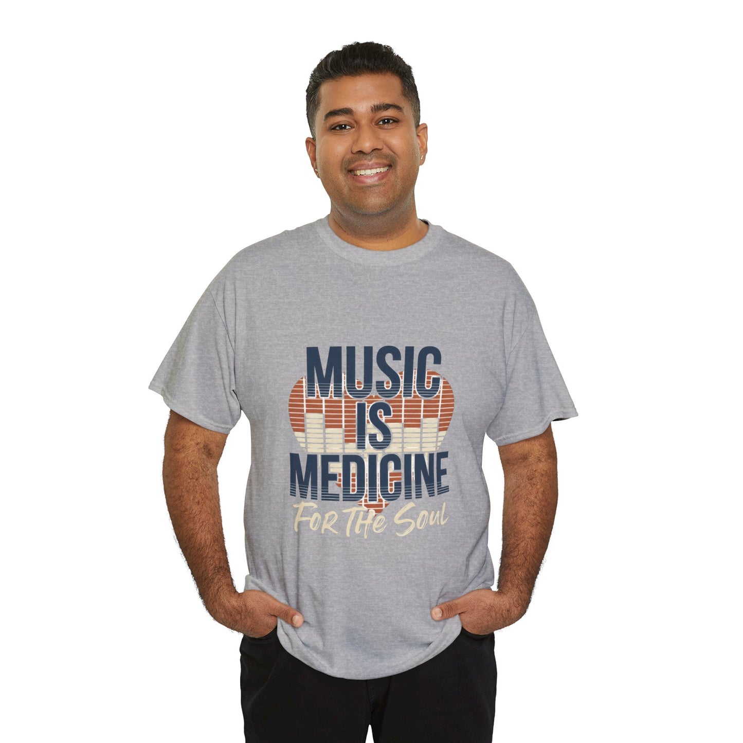 Music Is Medicine T-Shirt | Retro Headphones Typography, For the Soul