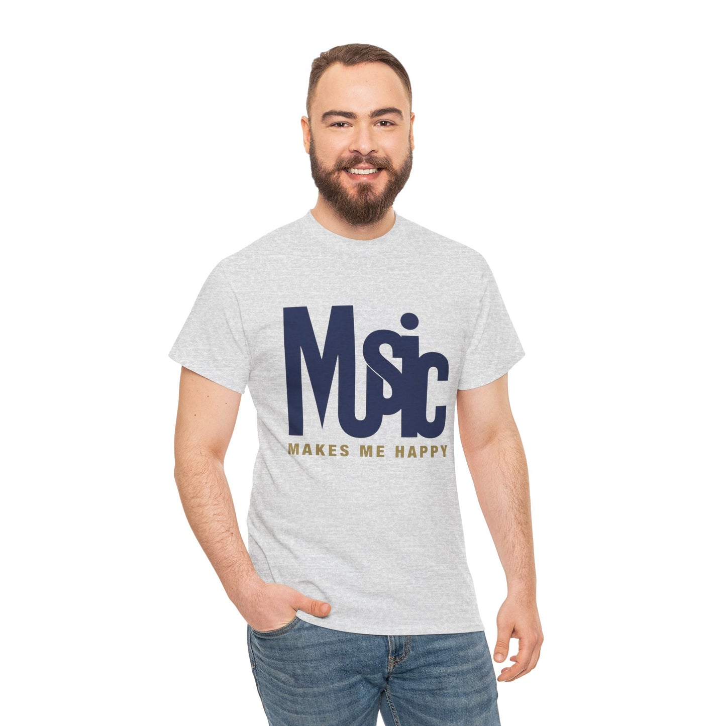 Music Makes Me Happy T-Shirt | Music Typography Tee