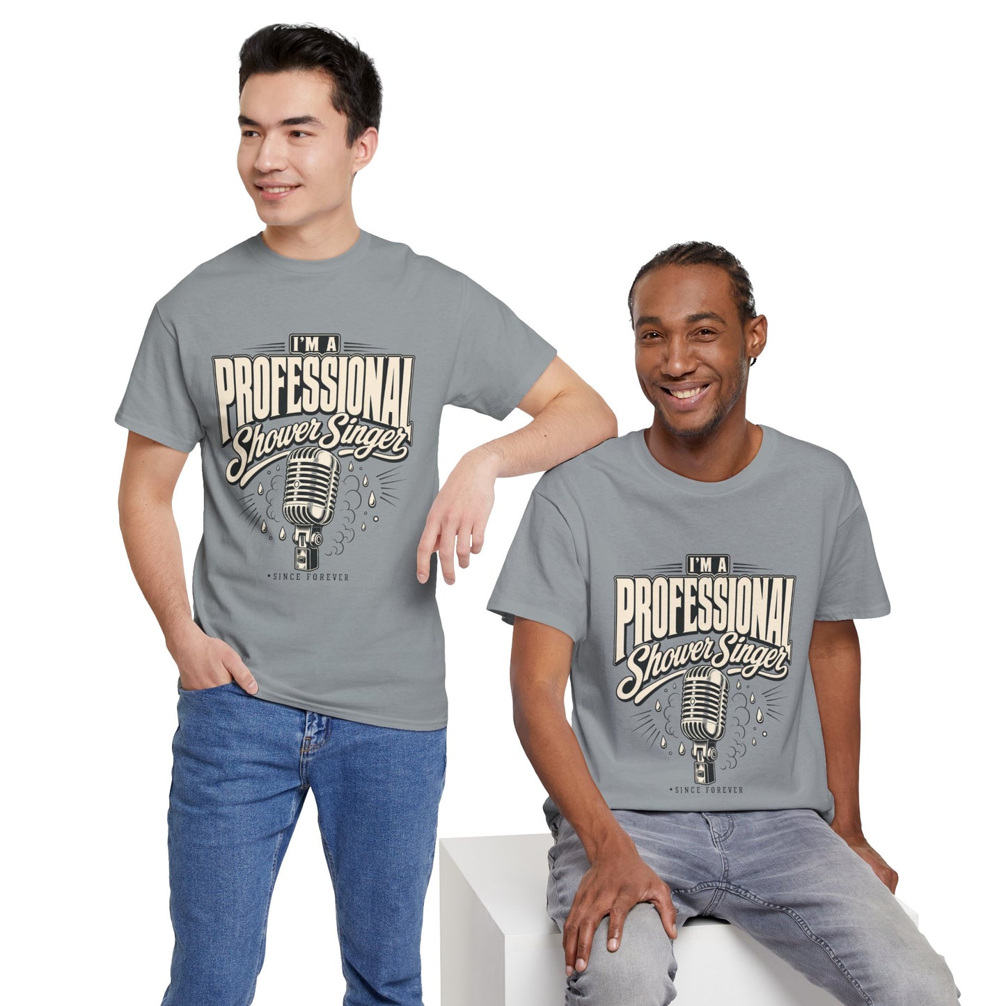 I’m a Professional Shower Singer T-Shirt | Vintage Microphone Graphic