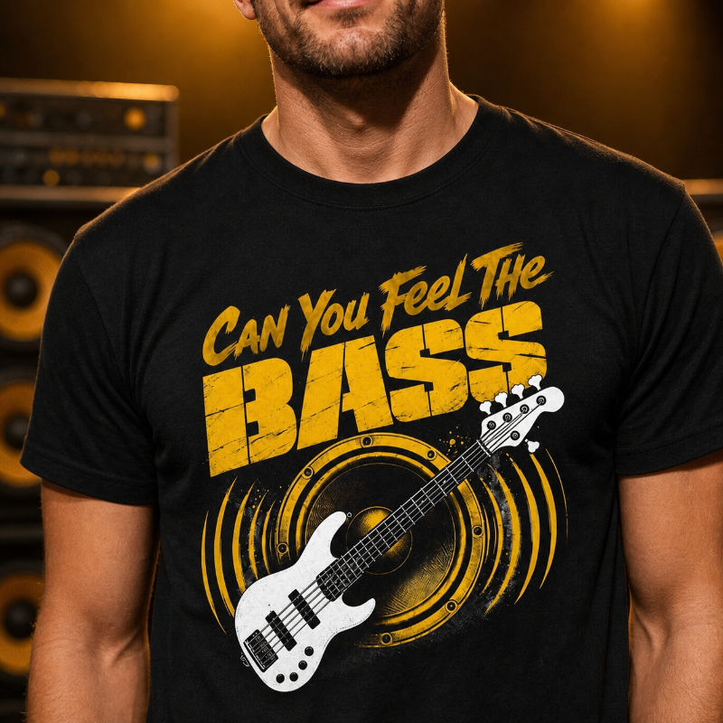 Can You Feel The Bass Bass Guitar T-Shirt | Music Lover Tee