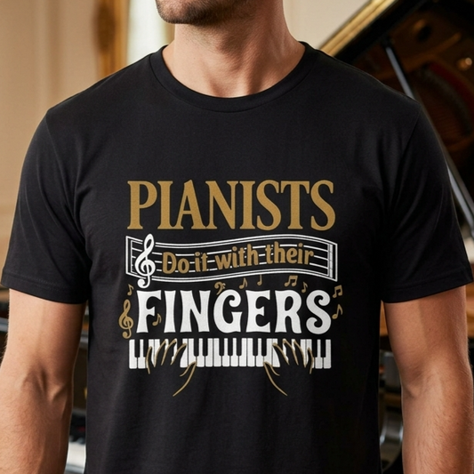 Pianists Do It With Their Fingers T-Shirt | Piano Keyboard Music Tee