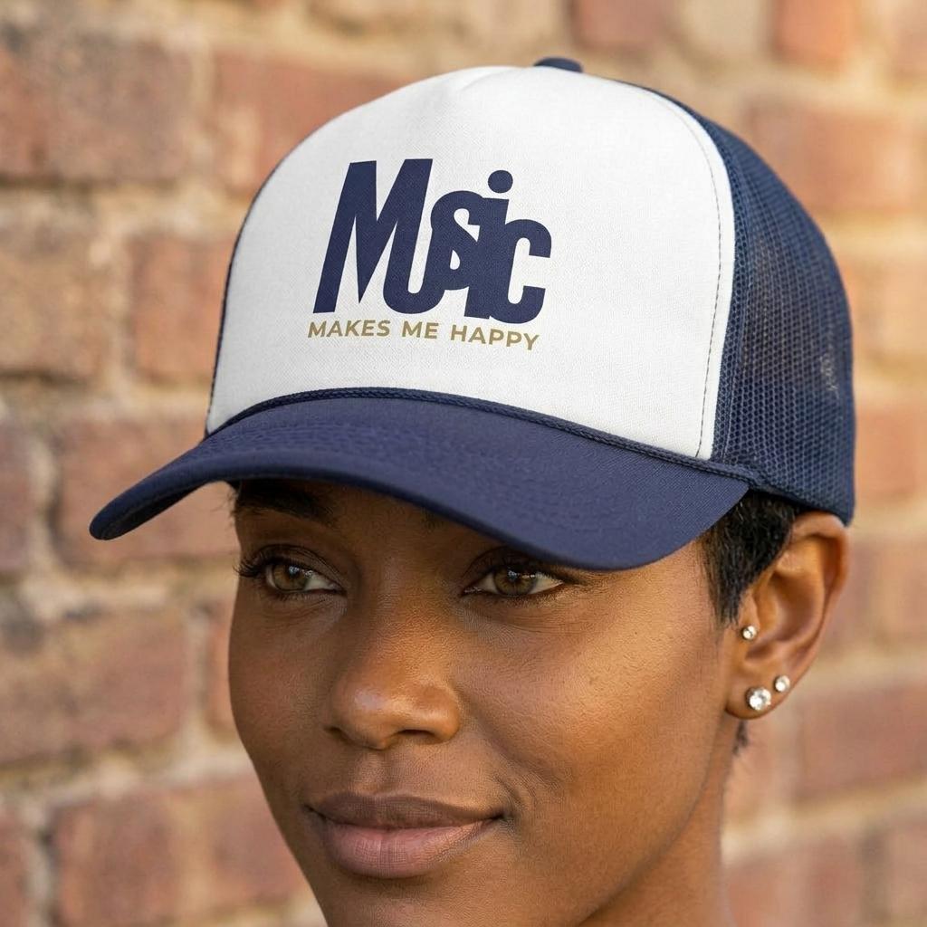 Music Makes Me Happy Cap | Mesh-Back Hat