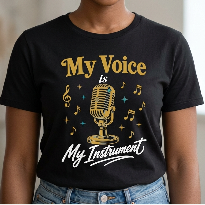 My Voice Is My Instrument T-Shirt — Singer Microphone Music Tee
