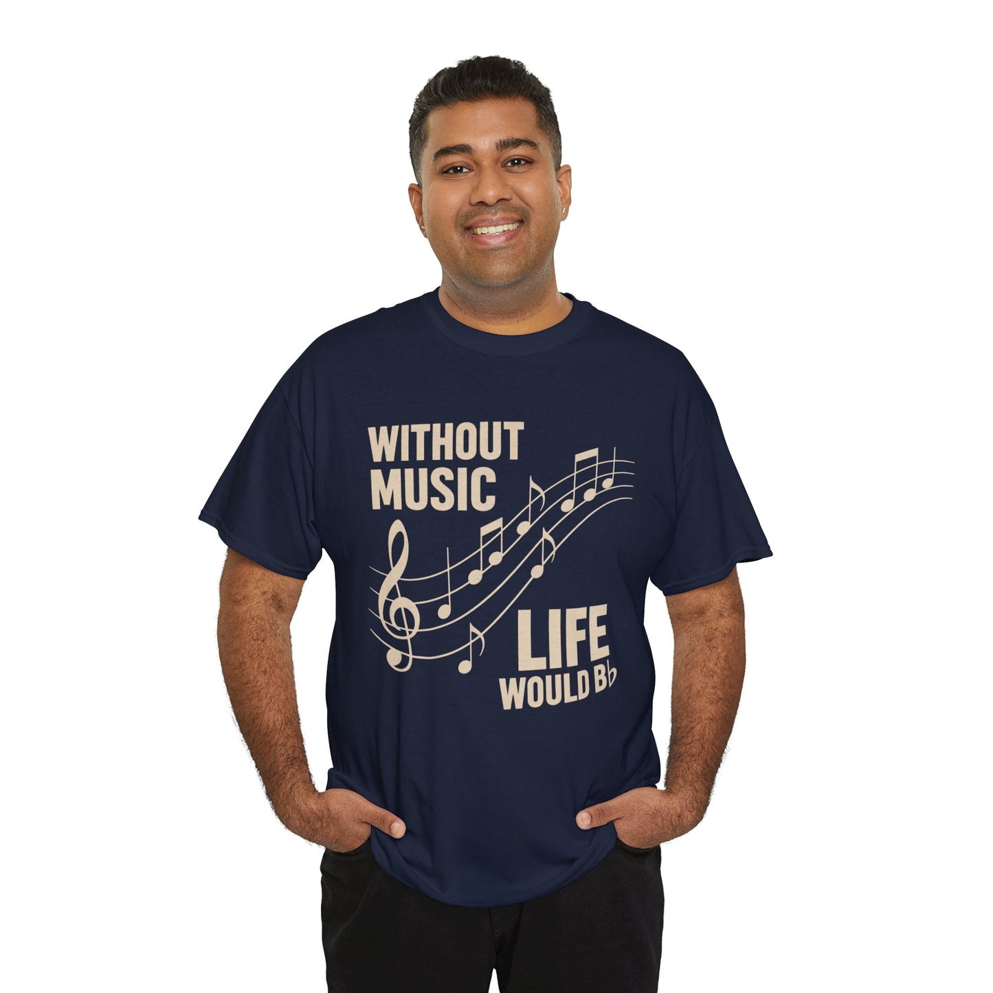 Without Music Life Would Bb Tee | Music Notes Treble Clef Shirt