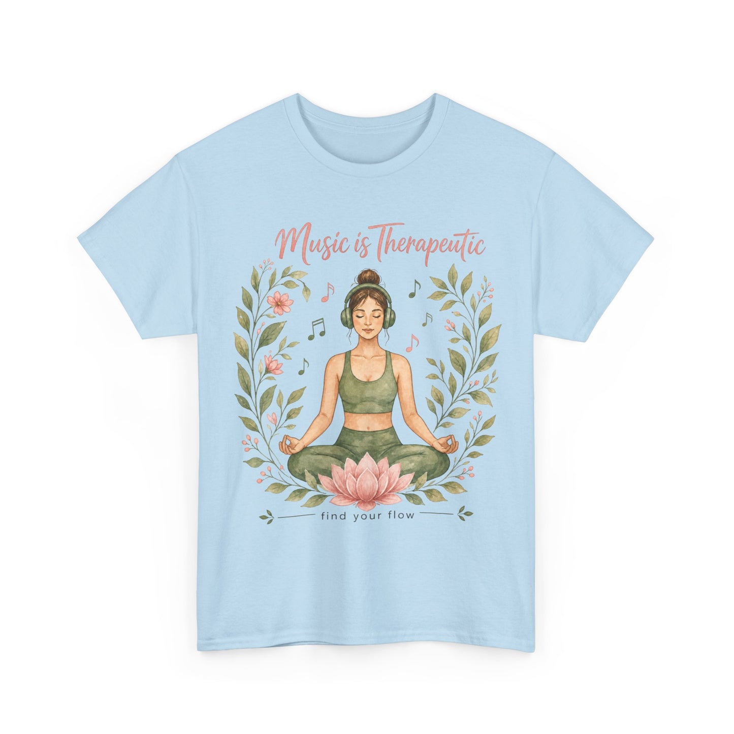 Music is Therapeutic Tee — Yoga Lotus T-Shirt