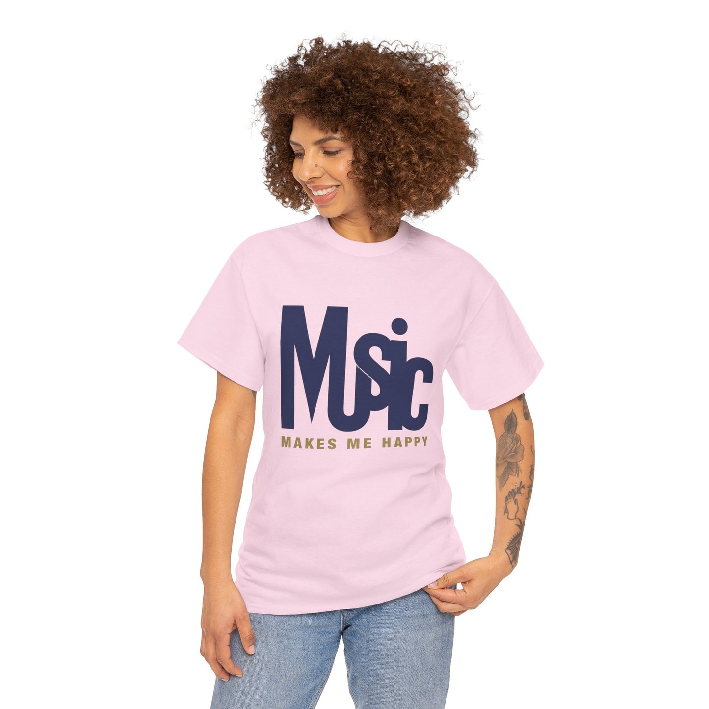Music Makes Me Happy T-Shirt | Music Typography Tee