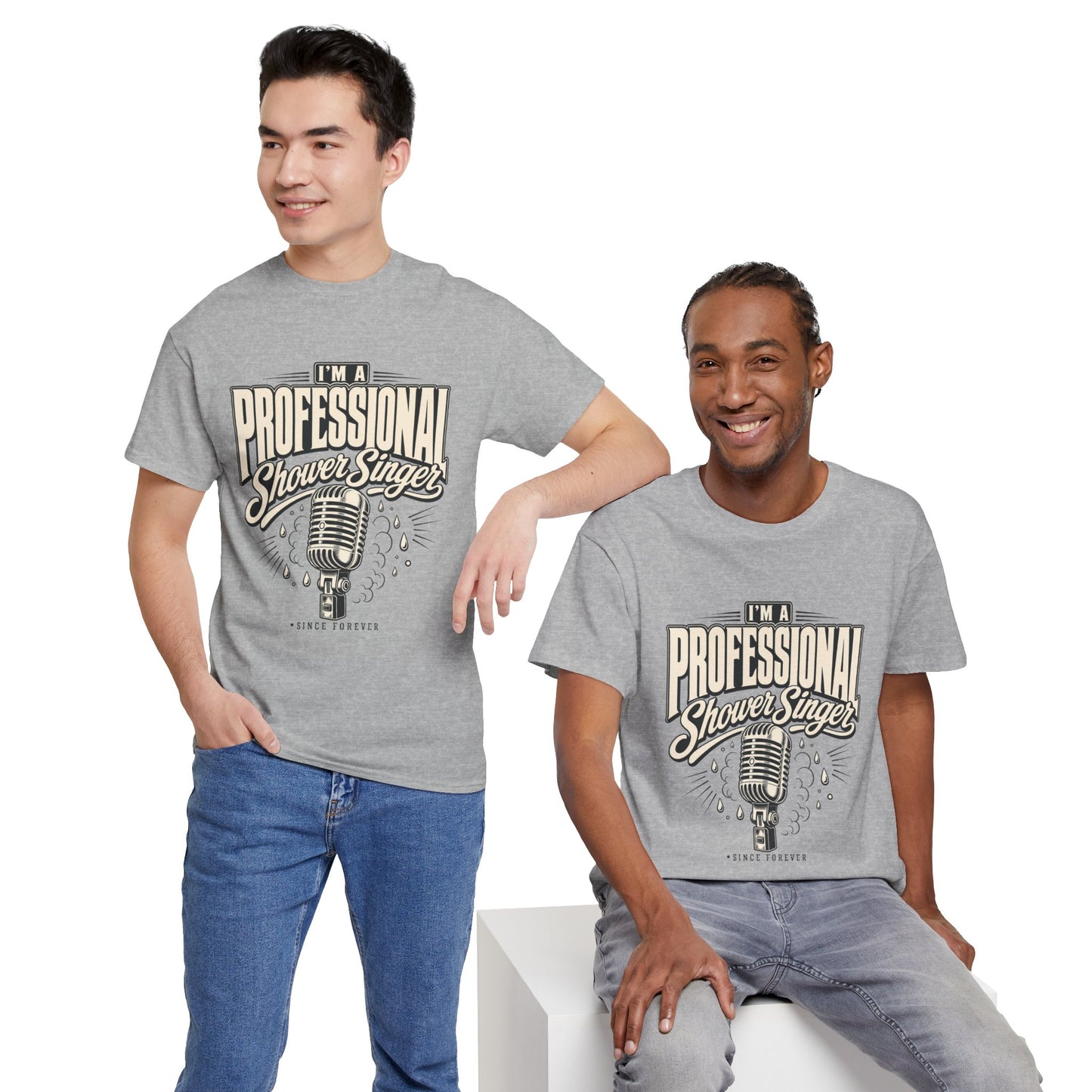 I’m a Professional Shower Singer T-Shirt | Vintage Microphone Graphic