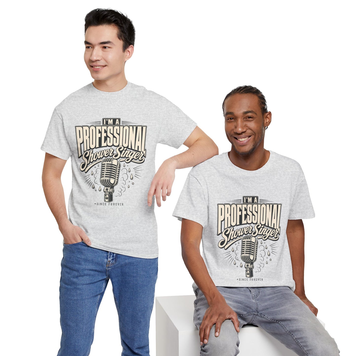 I’m a Professional Shower Singer T-Shirt | Vintage Microphone Graphic