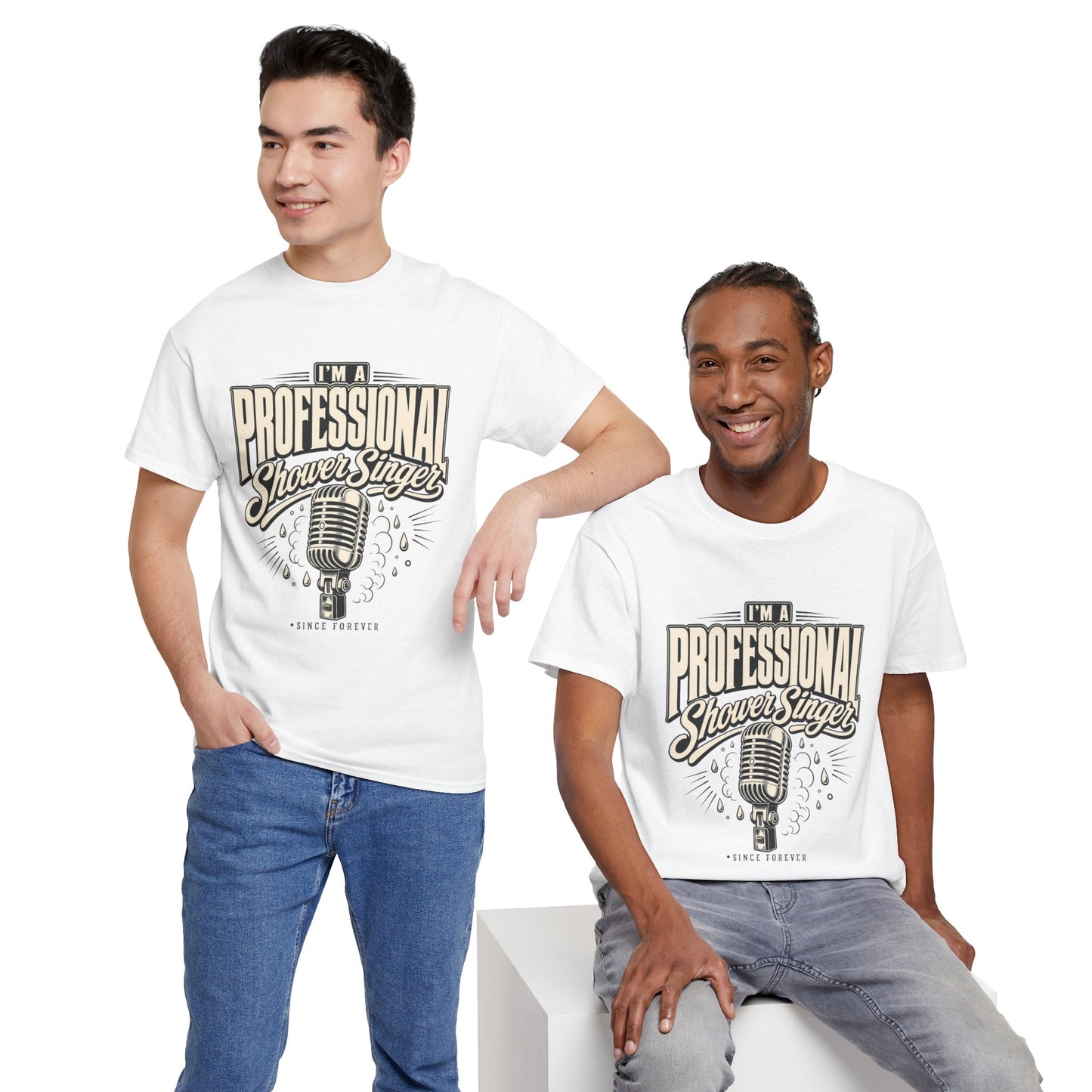 I’m a Professional Shower Singer T-Shirt | Vintage Microphone Graphic