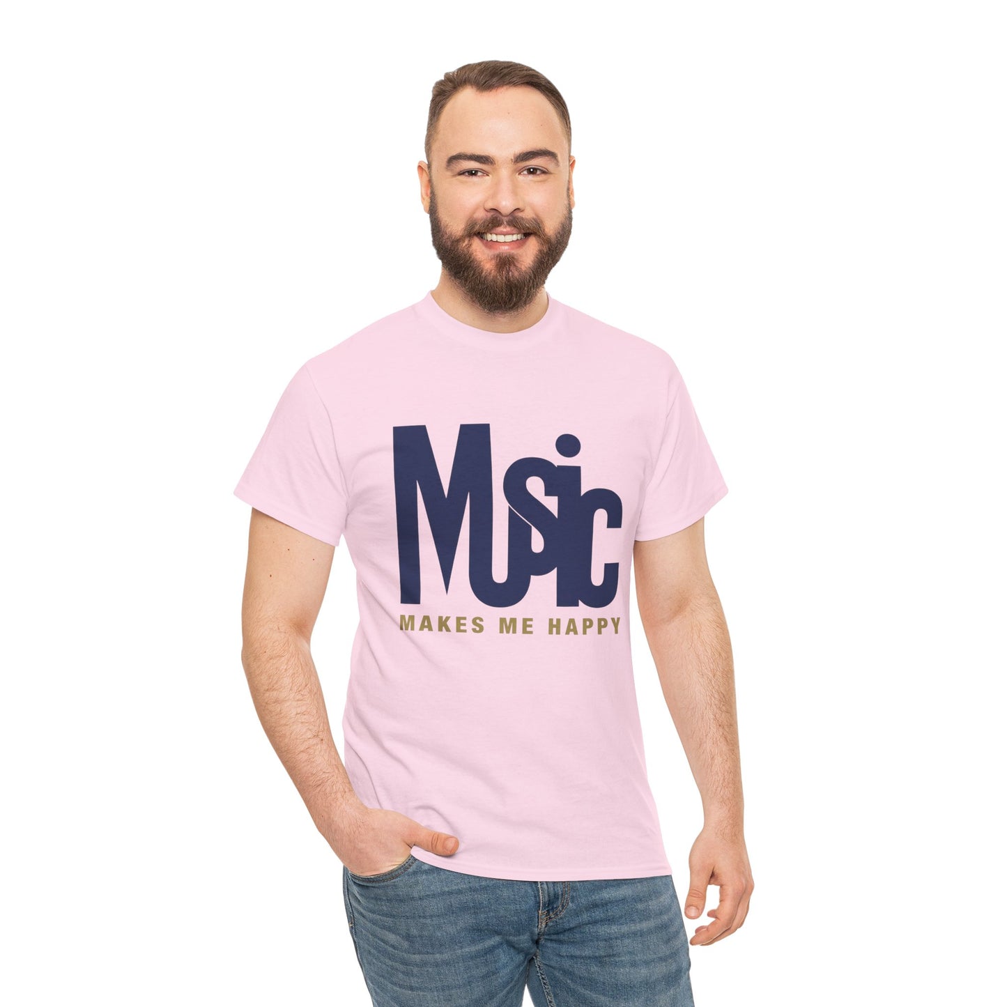 Music Makes Me Happy T-Shirt | Music Typography Tee