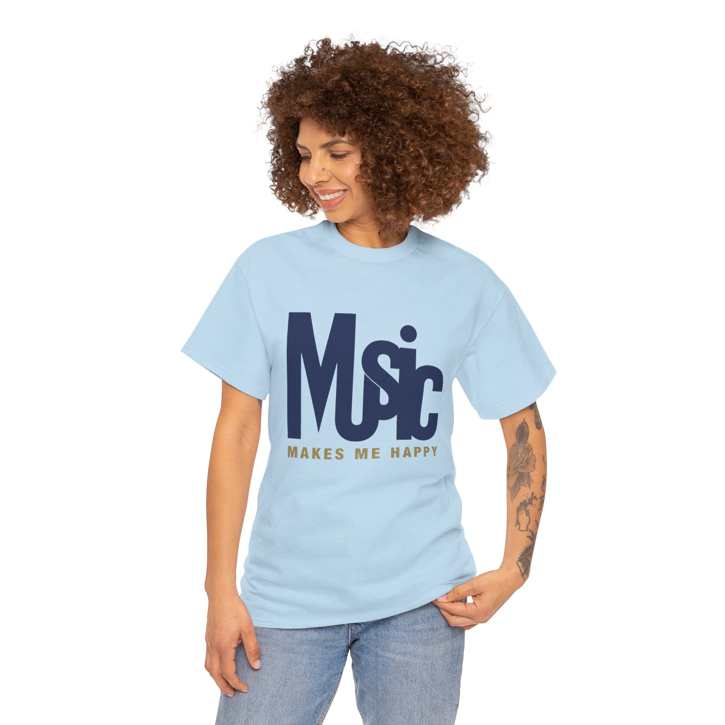 Music Makes Me Happy T-Shirt | Music Typography Tee